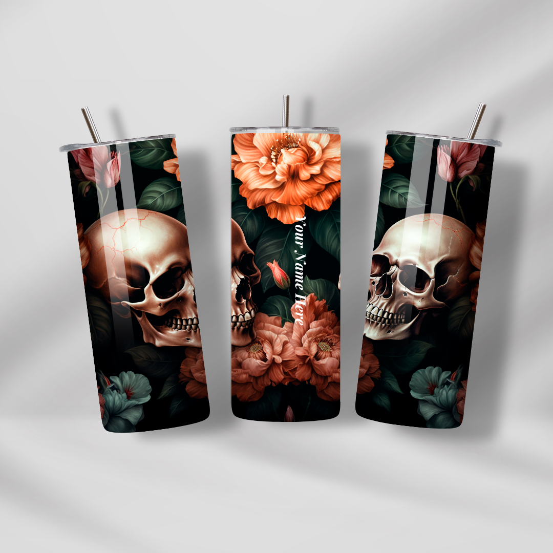 Flower & Skull 20oz Tumbler