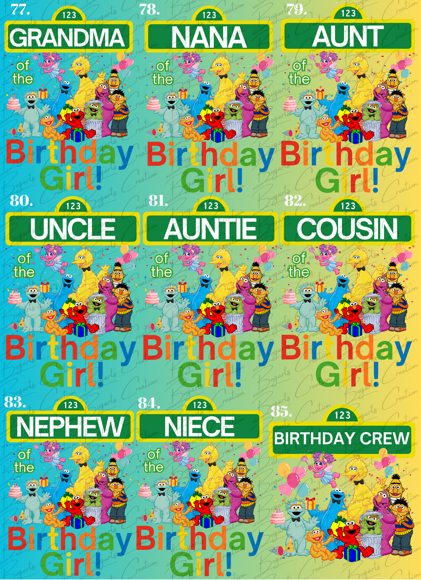 Sesame Street Family Shirt Set