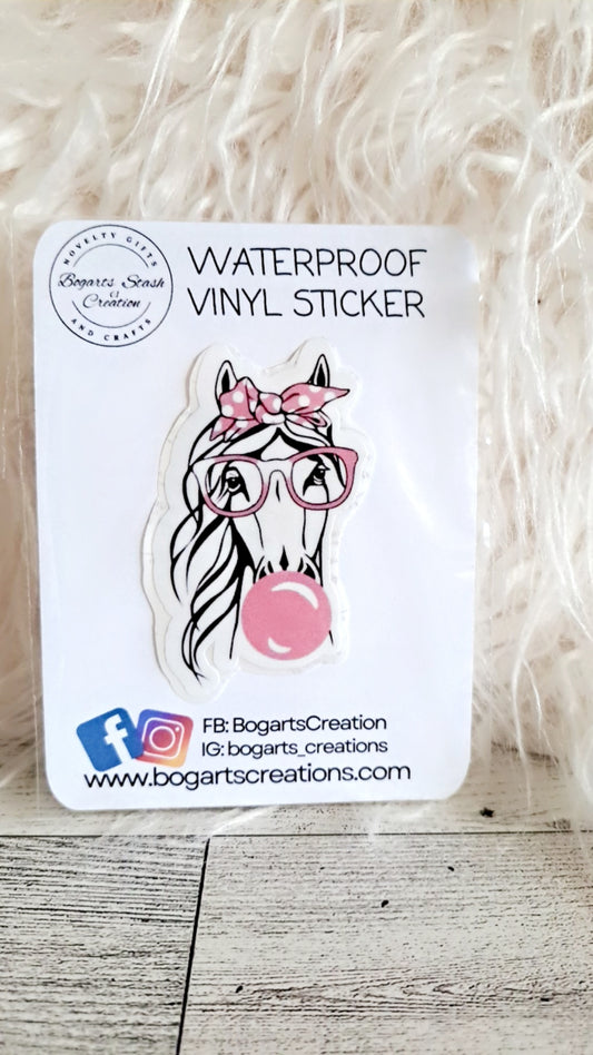 Horse W/Bubble Sticker